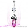 Piercing nombril goutte rose