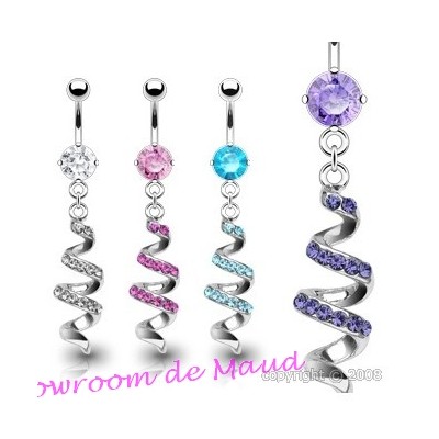 Piercing spirale strass